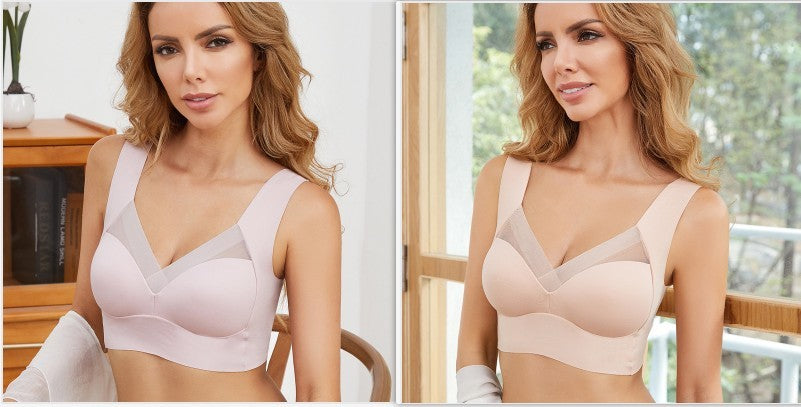 Plus Size Thin Bra Accessory Breast Push Up Bra Beige Rose - D&A