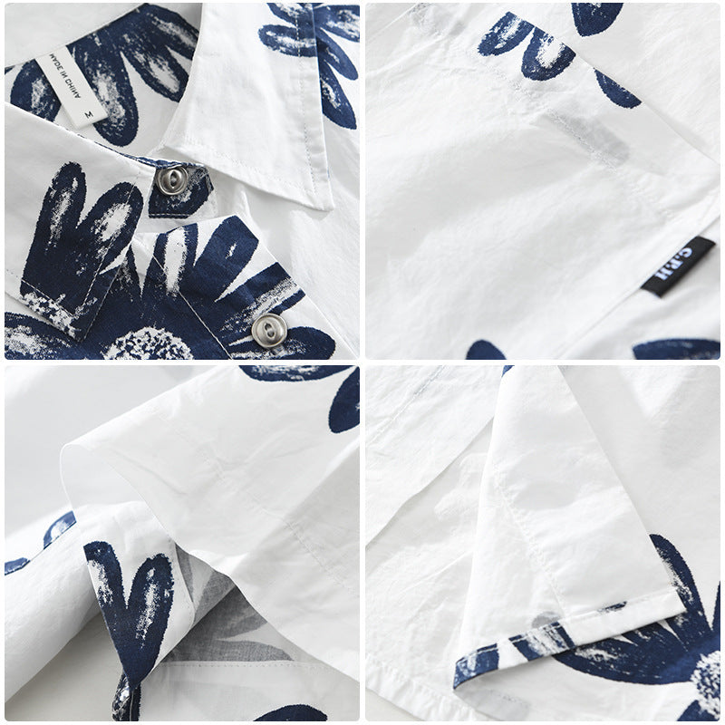 8286 Japanese Trendy Printed Short Sleeve Shirt - D&A