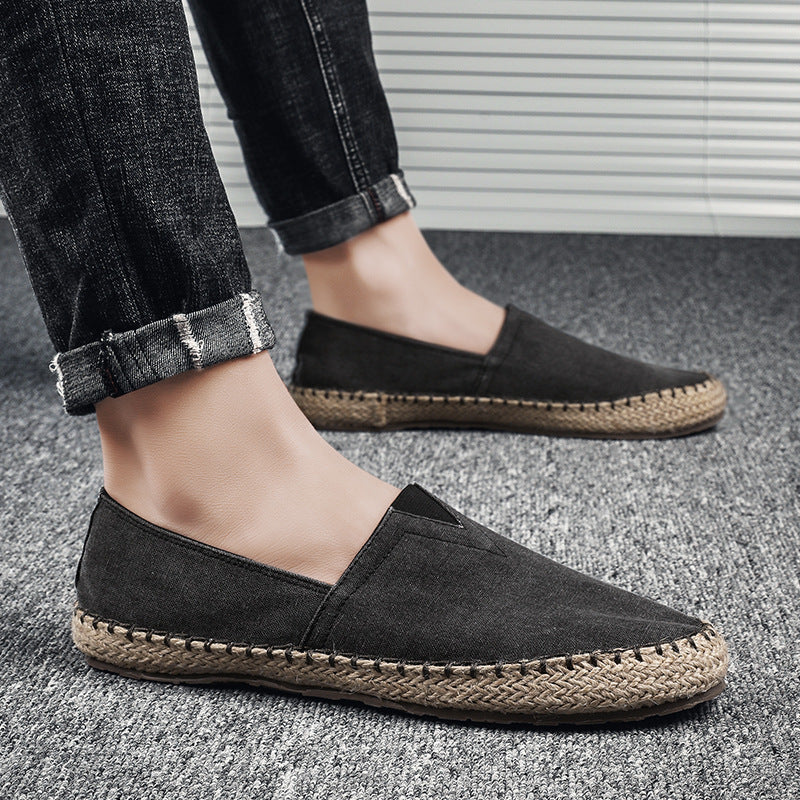 Summer Breathable Canvas Slip-on Lofter Men's Casual Linen Cloth Shoes - D&A