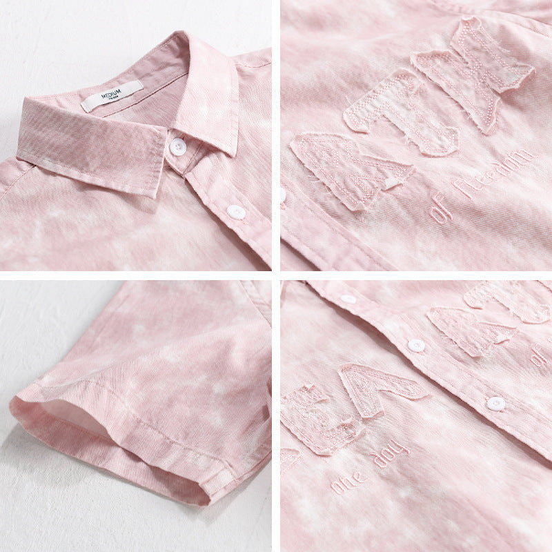 Summer Menswear Hanging Dyed Printed Simple Short Sleeve - D&A