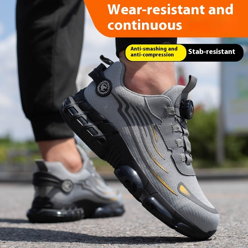 Men's Wear-resistant Workwear Breathable Fly Woven Shoes - D&A