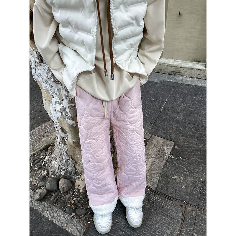 Winter Cotton-padded Waterproof Patchwork Lambskin Cotton Pants - D&A