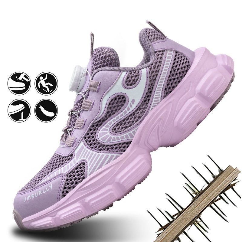 Women's Work Shoes Flying Woven Work Shoes Attack Shield And Anti-stab - D&A