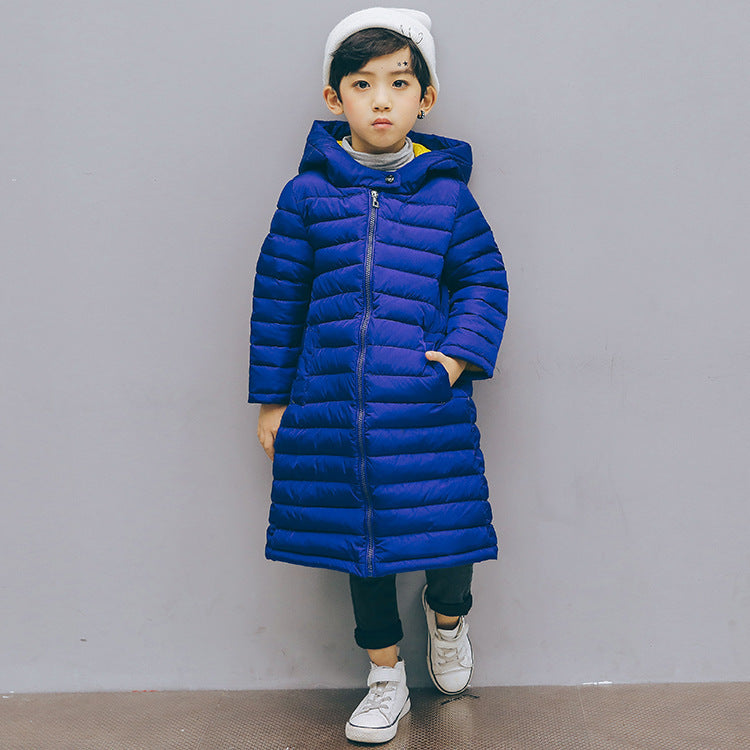 Winter Warm Children Cotton Clothing Mid Length Blue - D&A