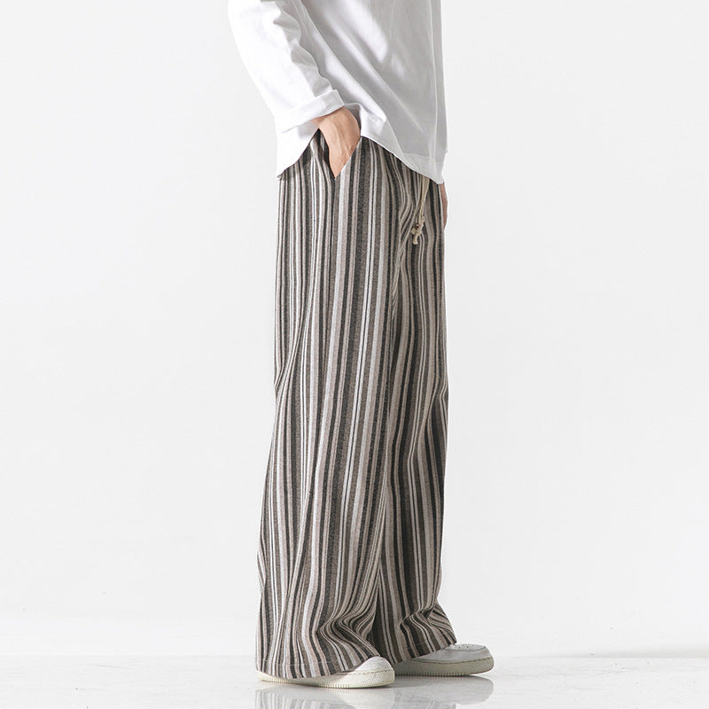 Vintage Stripe Loose Straight Mopping Pants - D&A