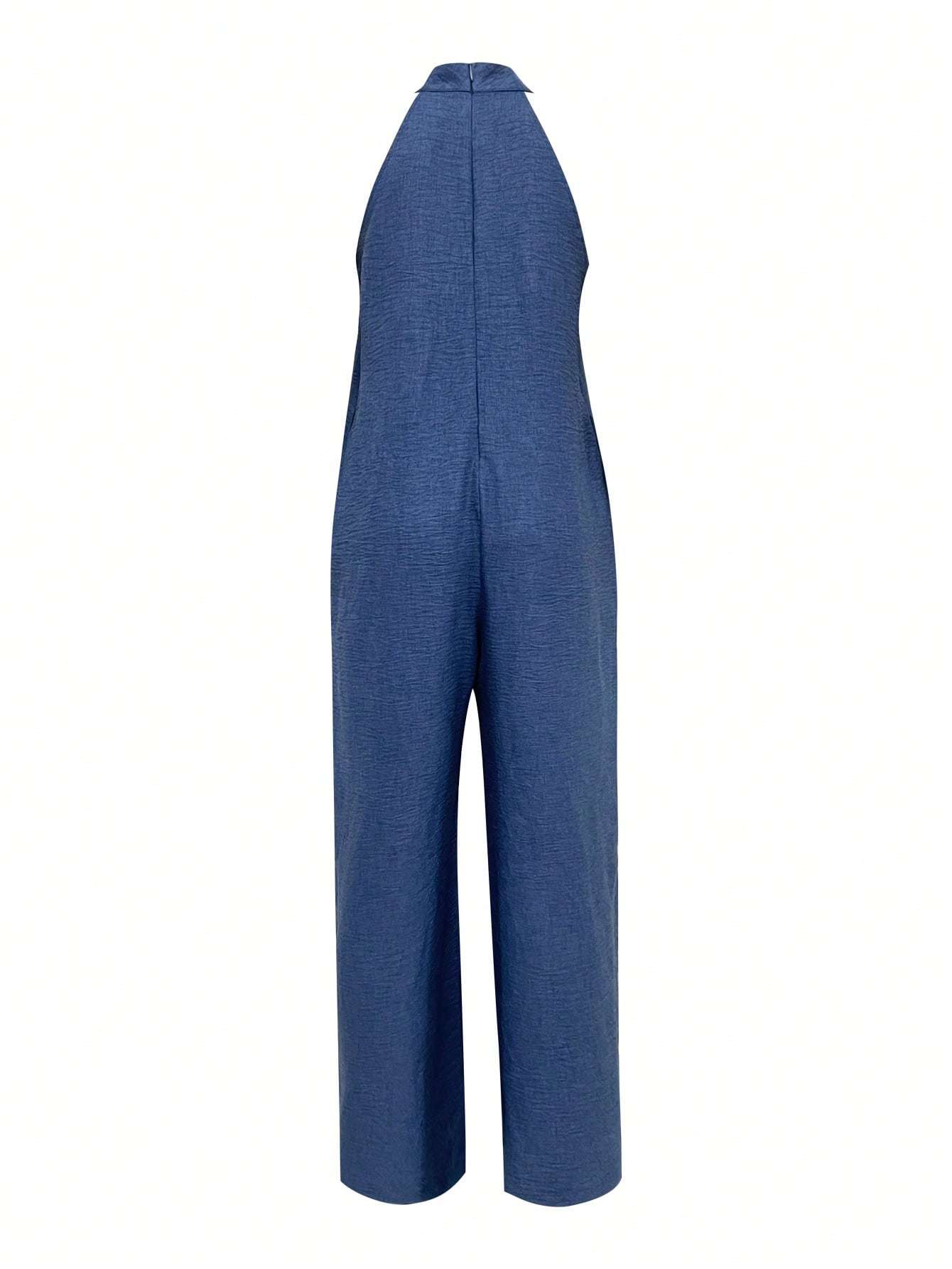 Sleeveless Halter Ruffled Young Women's Jumpsuit - D&A