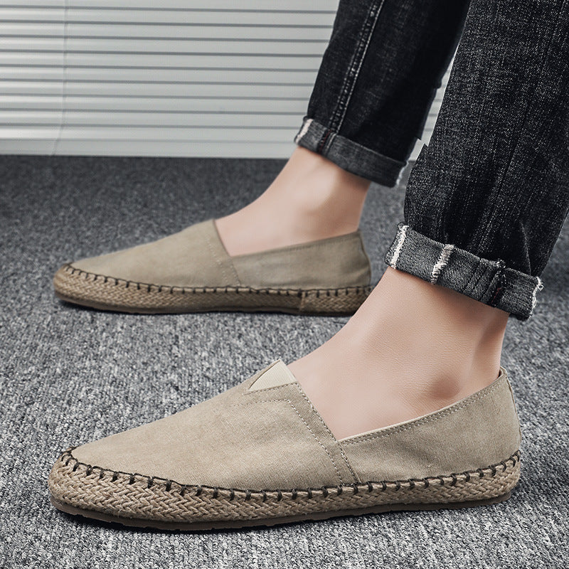 Summer Breathable Canvas Slip-on Lofter Men's Casual Linen Cloth Shoes - D&A