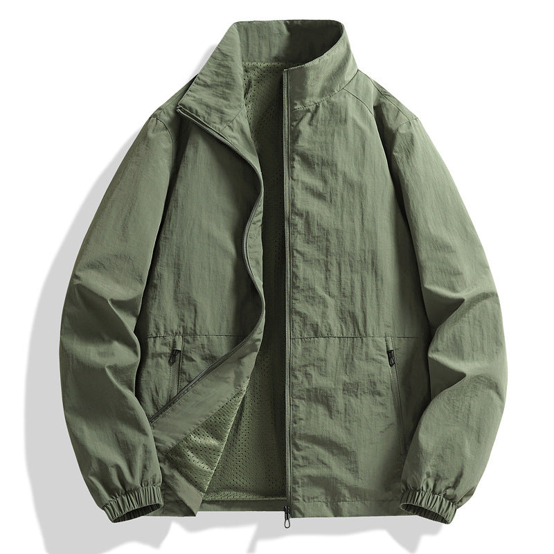 Casual Stand Collar Men's Top Outdoor Large Size Workwear - D&A