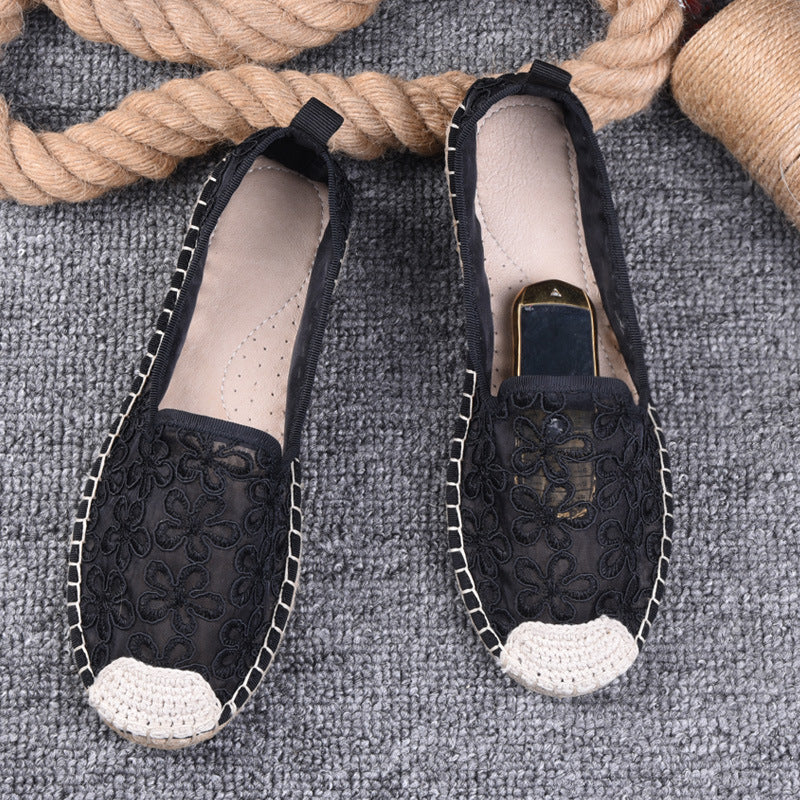 Thin Pumps Linen Fisherman Shoes For Women - D&A