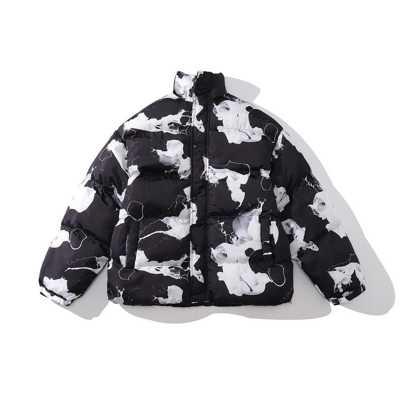 Color-blocking Thick Bread Clothes Loose Cotton-padded Jackets For Men And Women A - D&A