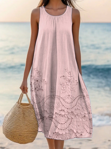 Polyester Short-sleeve One-piece Dress For Women 3Style - D&A