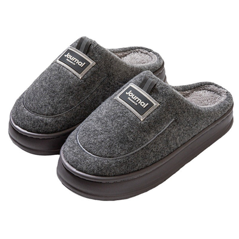 Men's Warm Thickened Bottom Plus Size Cotton Slippers - D&A