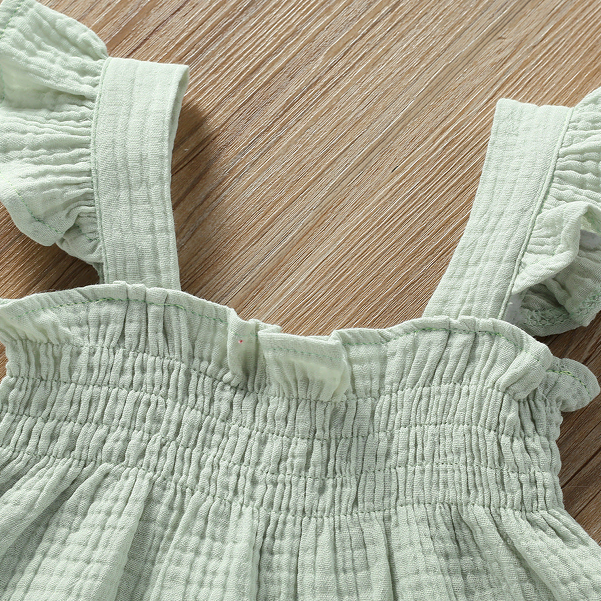 Girls' Solid Color Sling Top Hot Pants Suit - D&A