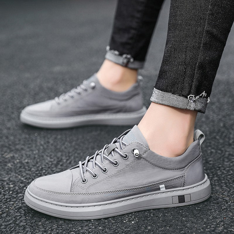 Breathable Ice Silk Cloth Casual Shoes Pure Color Tied Casual And Comfortable Low Top Sneaker - D&A