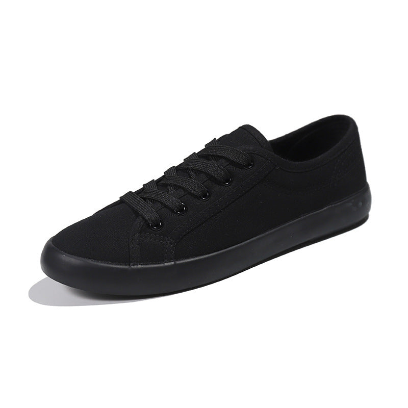 Korean Style All Black Slimming Versatile Pure Breathable Flat Work Shoes All Black - D&A