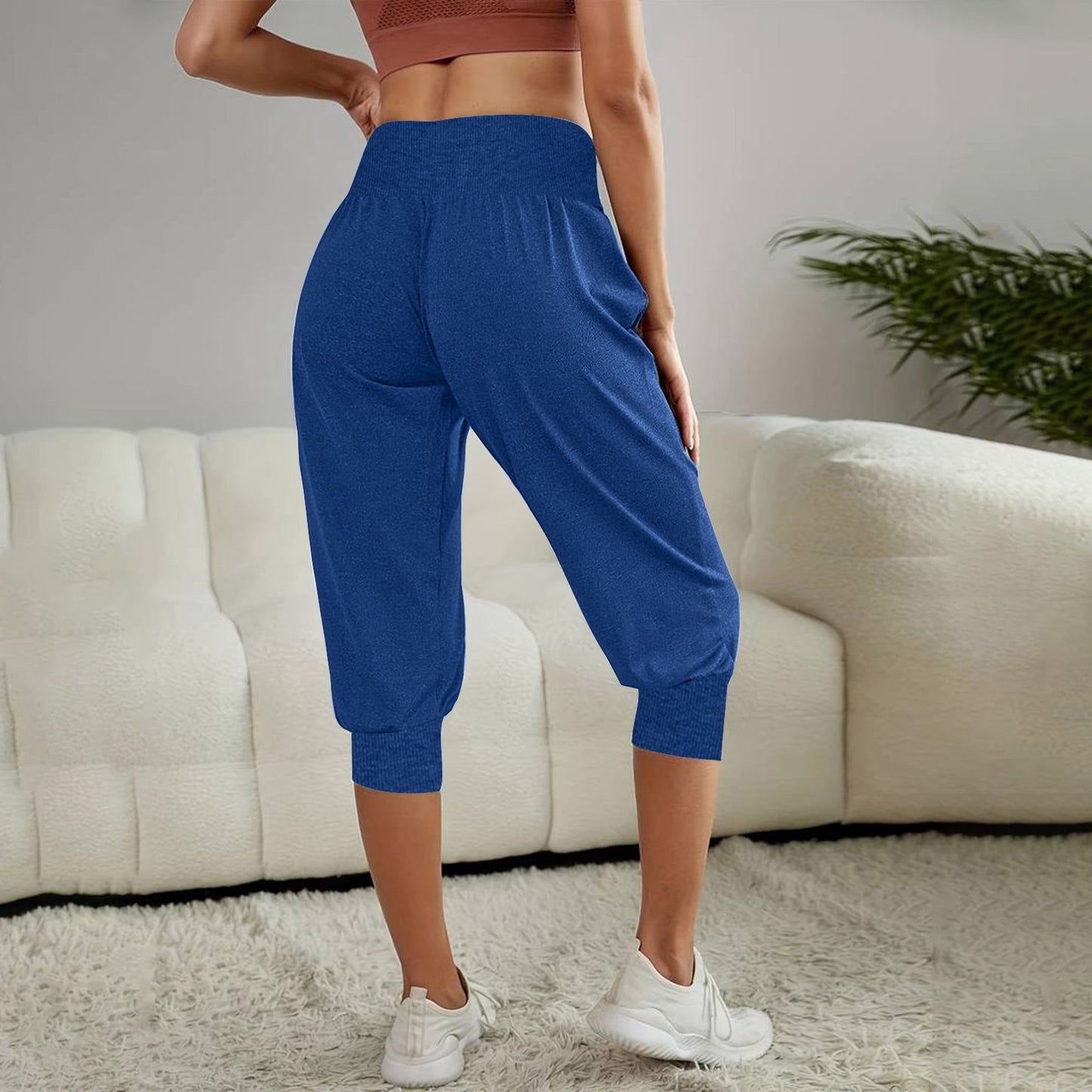 Women's Home Casual Pants High Waist Temperament Ankle-tied Harem Pants - D&A
