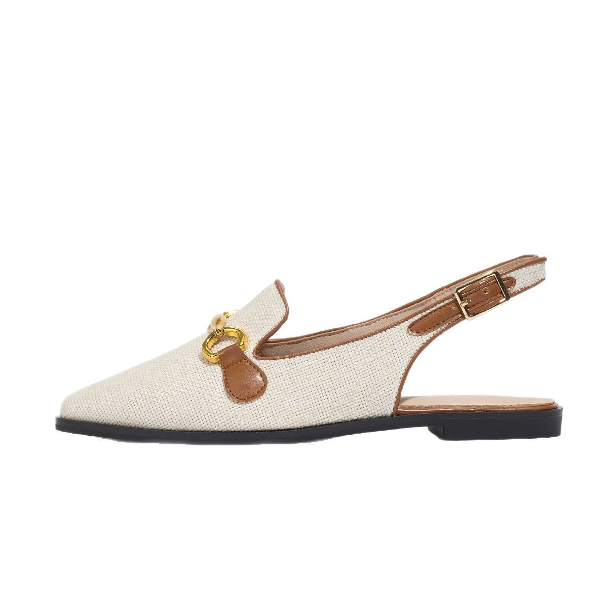Closed Toe Half Slippers Women's Chunky Heel Low Heel Sandals - D&A