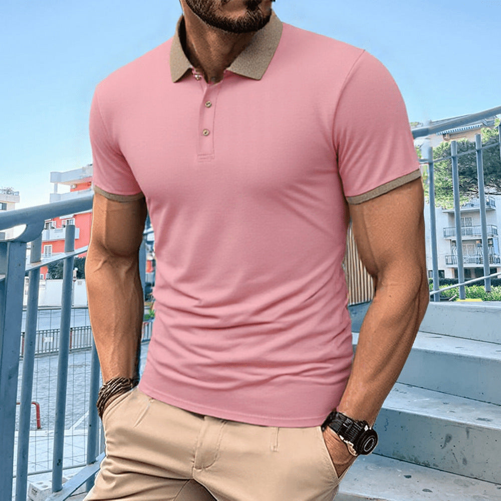 Summer Polo Shirt Printed T-shirt Short Sleeve High-end Lapel - D&A