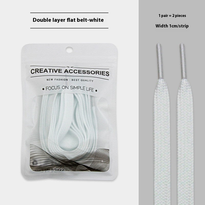 White Shoes Colorful Bandlet Shoelaces White - D&A