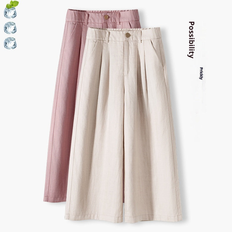 Thin Casual Straight-leg Cotton And Linen Wide-leg Pants - D&A