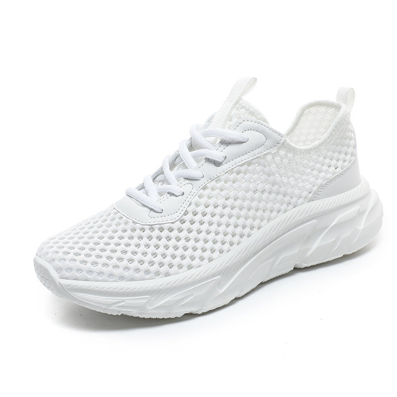 Men's Shoes Hollow-out Breathable Mesh Casual Running Shoes Lightweight Sneaker White - D&A
