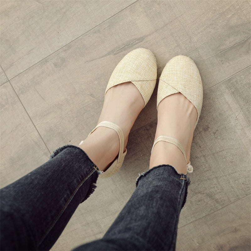 Wedge Sandals Women's Ankle-strap Buckle High Heel ML822 Beige - D&A