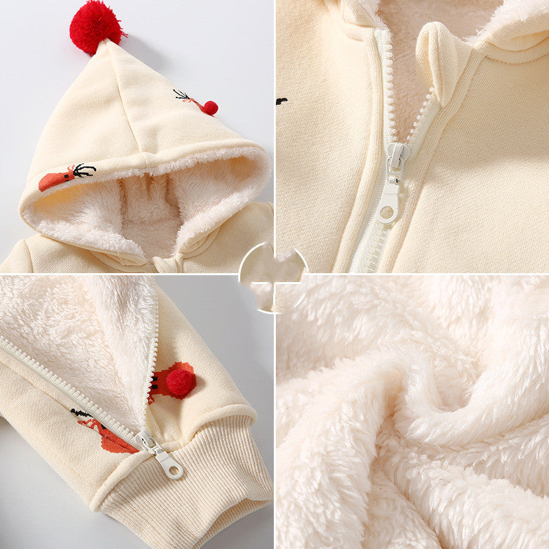 Khaki Padded Warm Baby Clothes Baby Ins Crawling Clothes - D&A