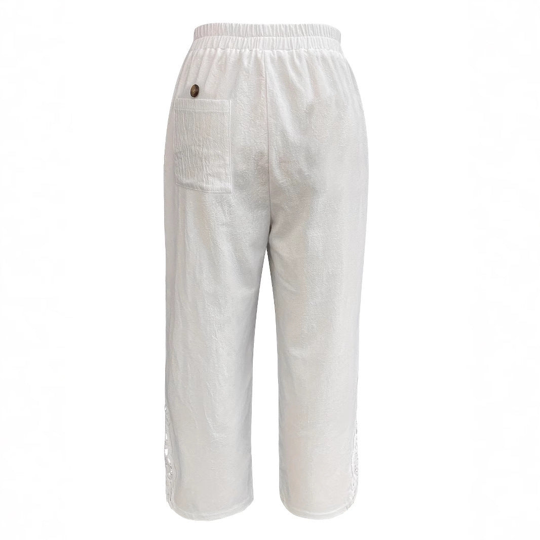 Women's Casual Pants Baggy Straight Trousers - D&A