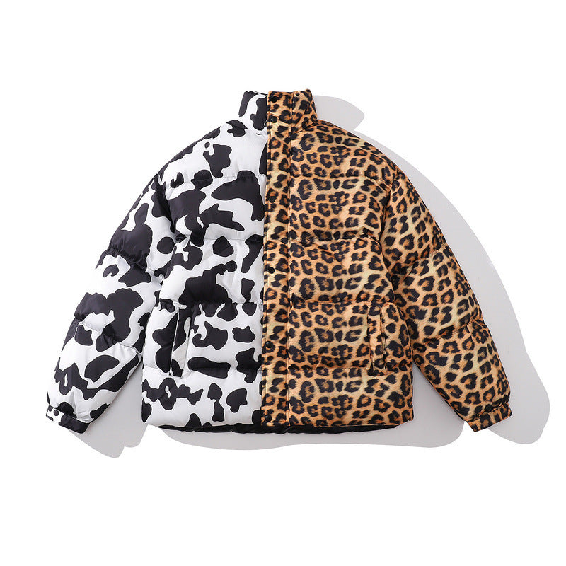Color-blocking Thick Bread Clothes Loose Cotton-padded Jackets For Men And Women I - D&A