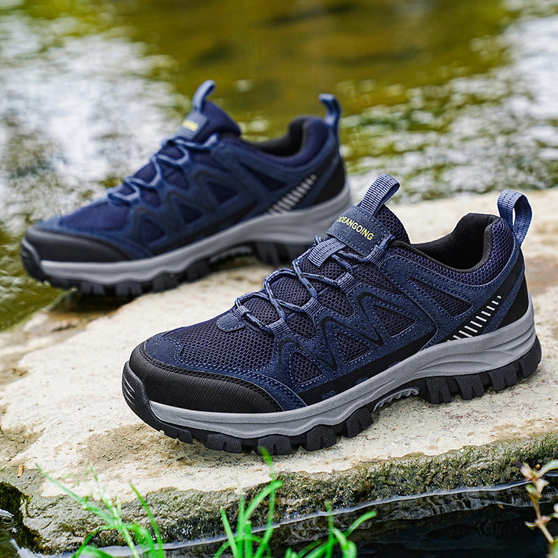 Camping Sports Running Wear-resistant Hiking Shoes Blue - D&A