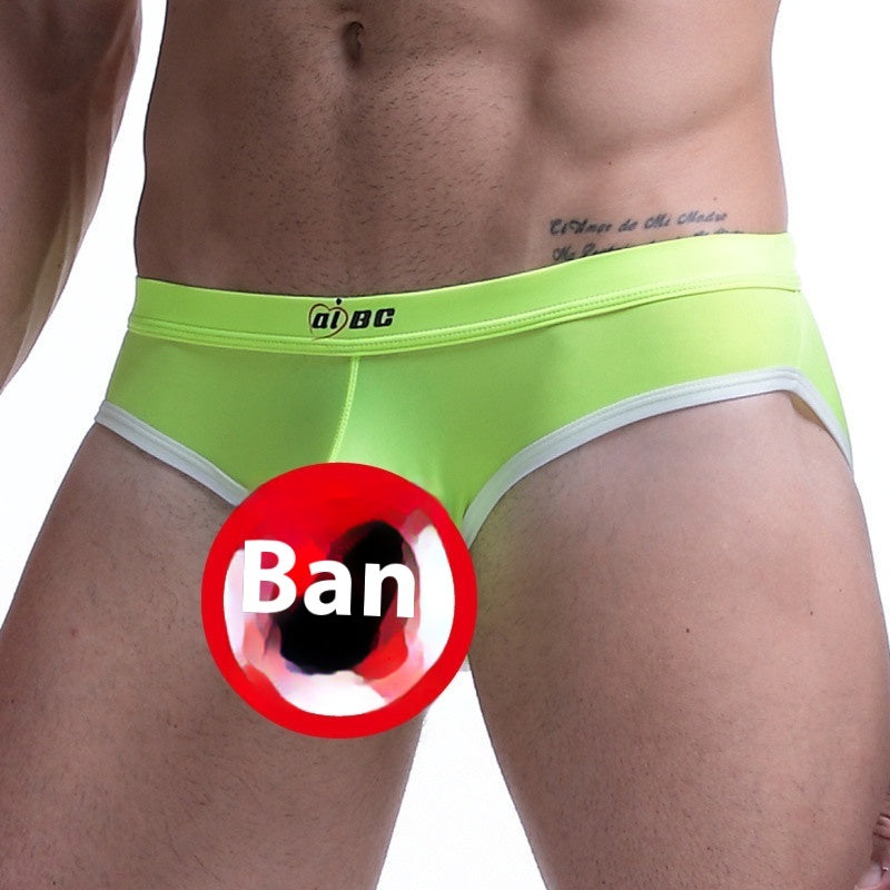 Men's Underwear Thin Ice Silk Bazooka Briefs If Grass Color - D&A