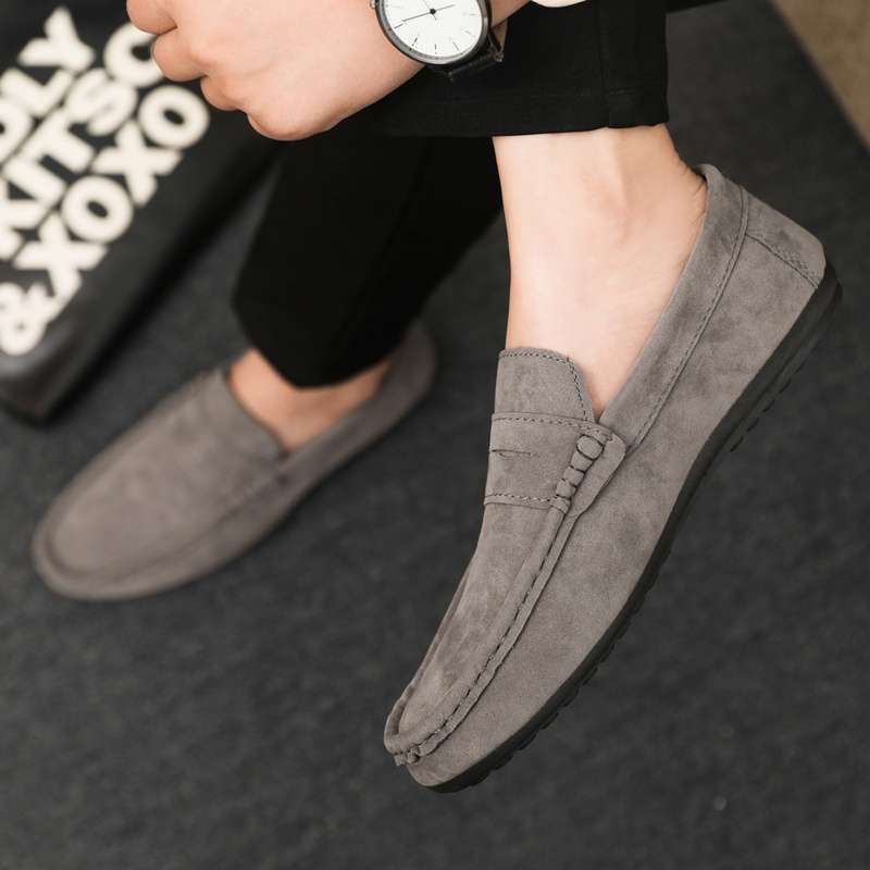 Men's Gommino Korean Fashion Slip-on Gray - D&A