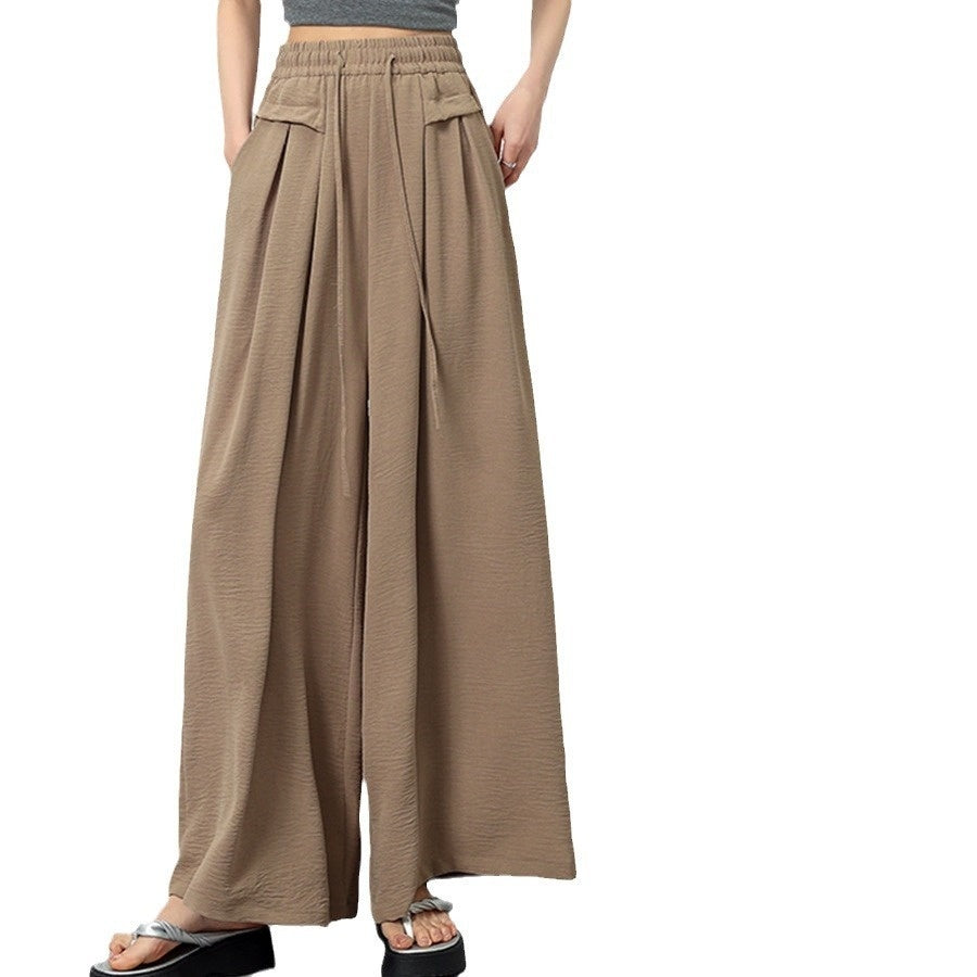 Texture Ice Silk Wide-leg Pants - D&A