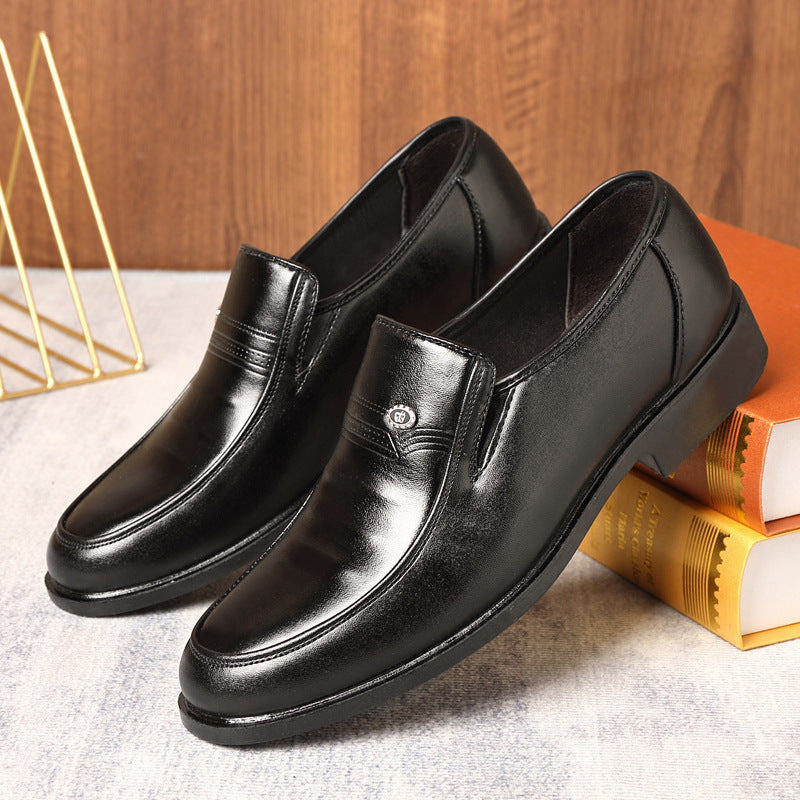 Men's Plus Size Casual Leather Shoes Black - D&A