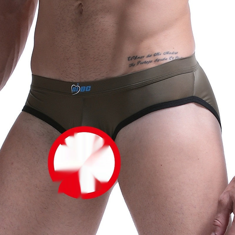 Men's Underwear Thin Ice Silk Bazooka Briefs Army Green - D&A