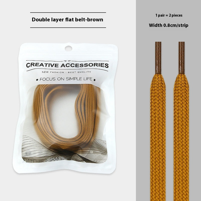 White Shoes Colorful Bandlet Shoelaces Brown - D&A
