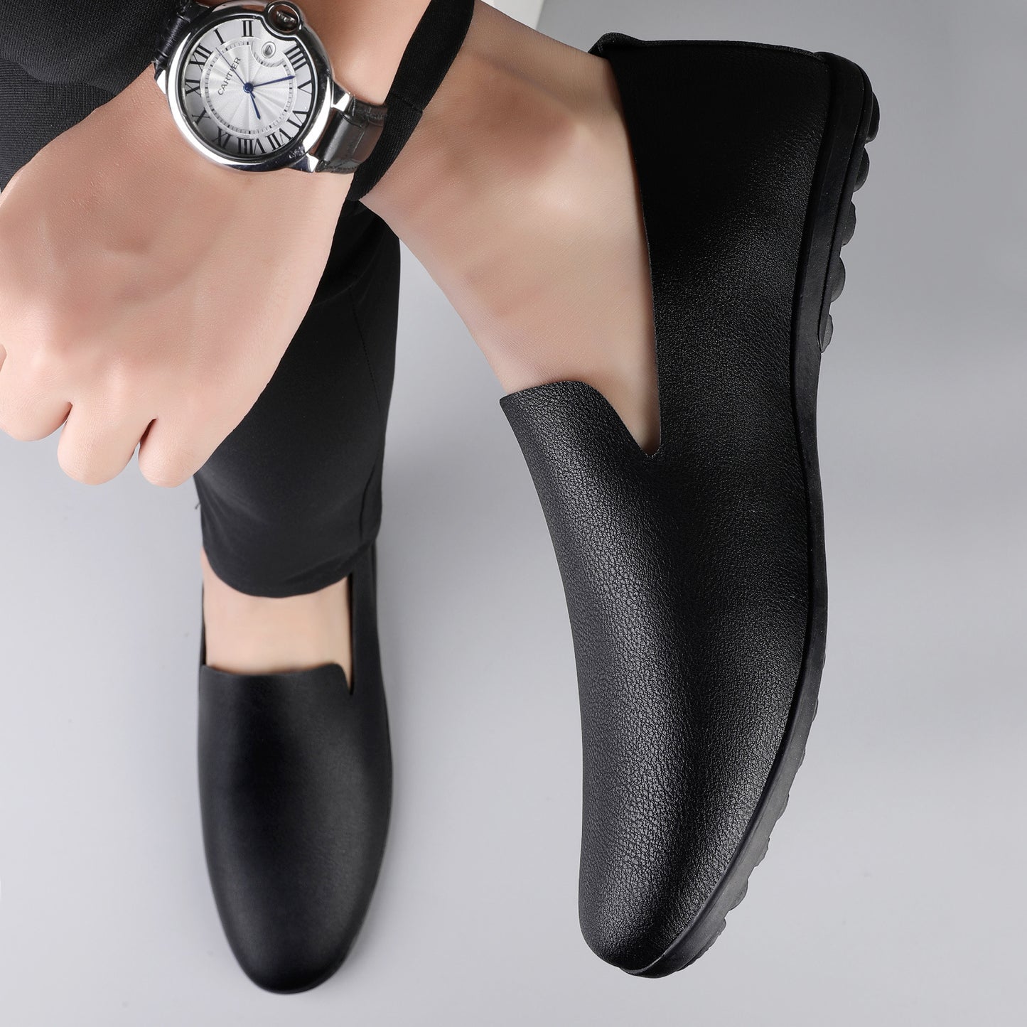 Men's Casual Leather Shoes Fashion Soft Gommino Low Top - D&A