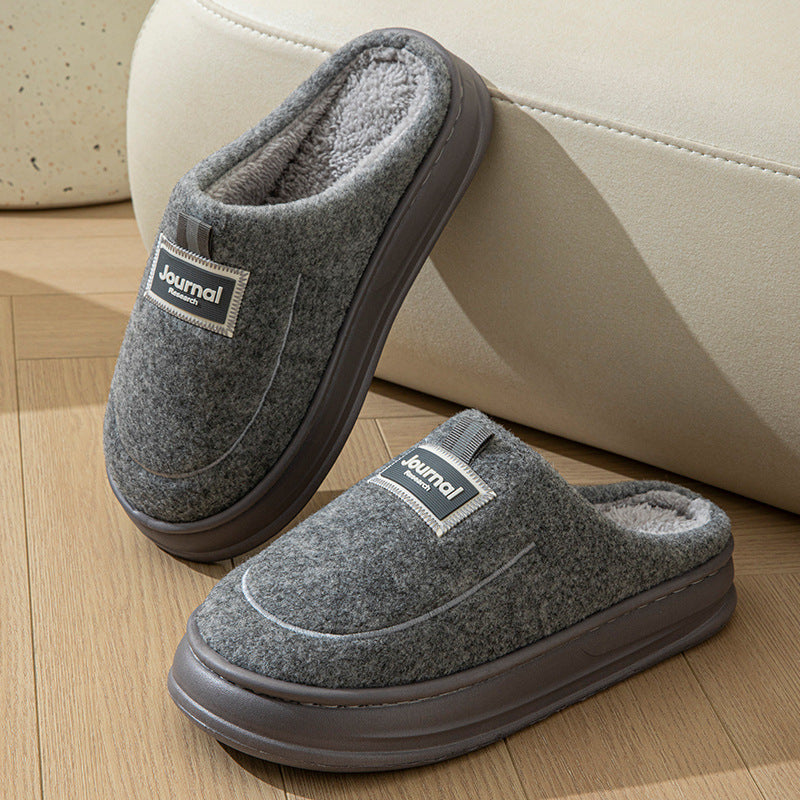 Men's Warm Thickened Bottom Plus Size Cotton Slippers - D&A