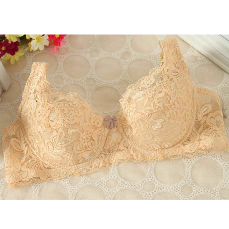 Thin, Breathable And Comfortable Lace Gather Bra Adjustable Bra Color - D&A
