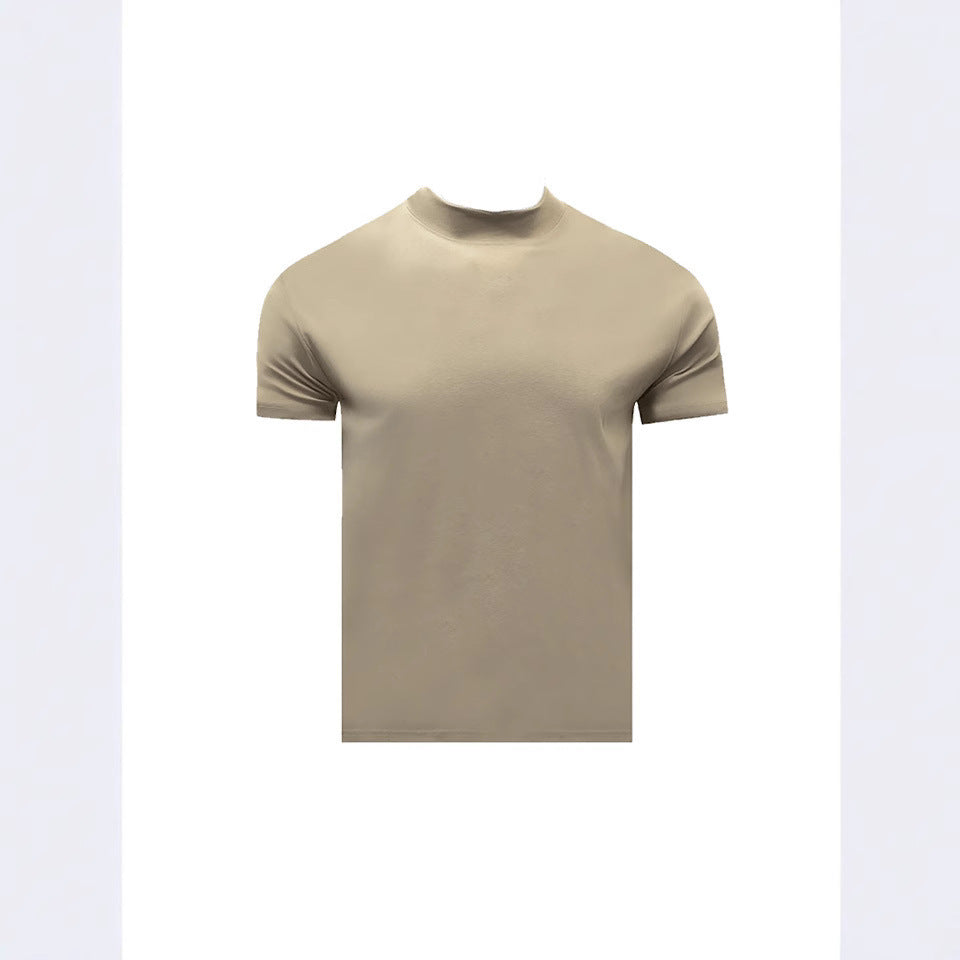 Summer Shoulder Half Turtleneck Cuff Short Sleeve - D&A