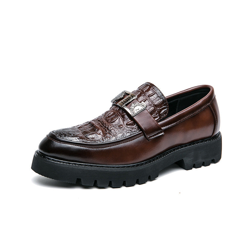 Thick Bottom Slip-on Business Casual Leather Shoes - D&A