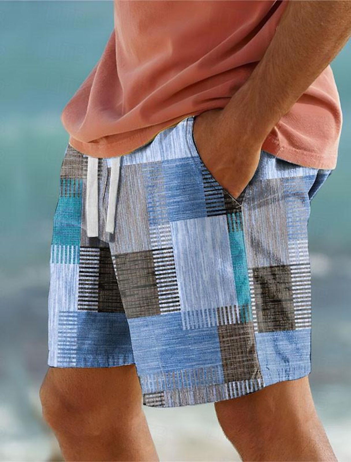 Trendy Digital Printing Youth Popularity Casual Men's Shorts DK2024XQ393 - D&A