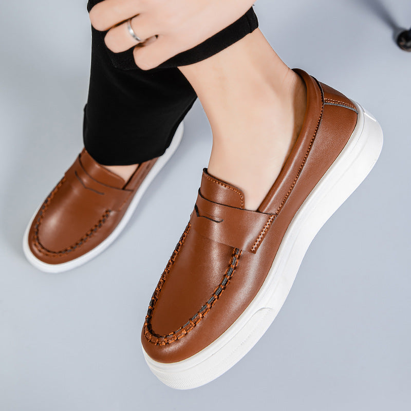 Men's Shoes British Style Summer Breathable Gommino Khaki - D&A