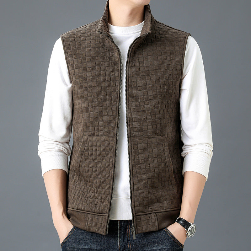 Casual Sleeveless Top Waistcoat Bottoming Vest Brown - D&A