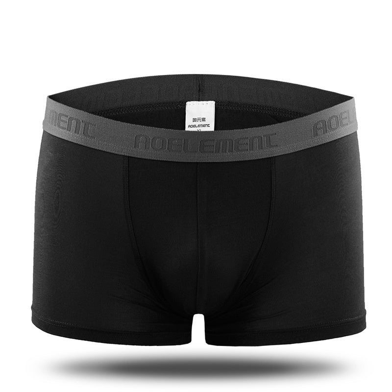 Men's Underwear Mid-waist Boxers Sweat-absorbent Breathable Black - D&A
