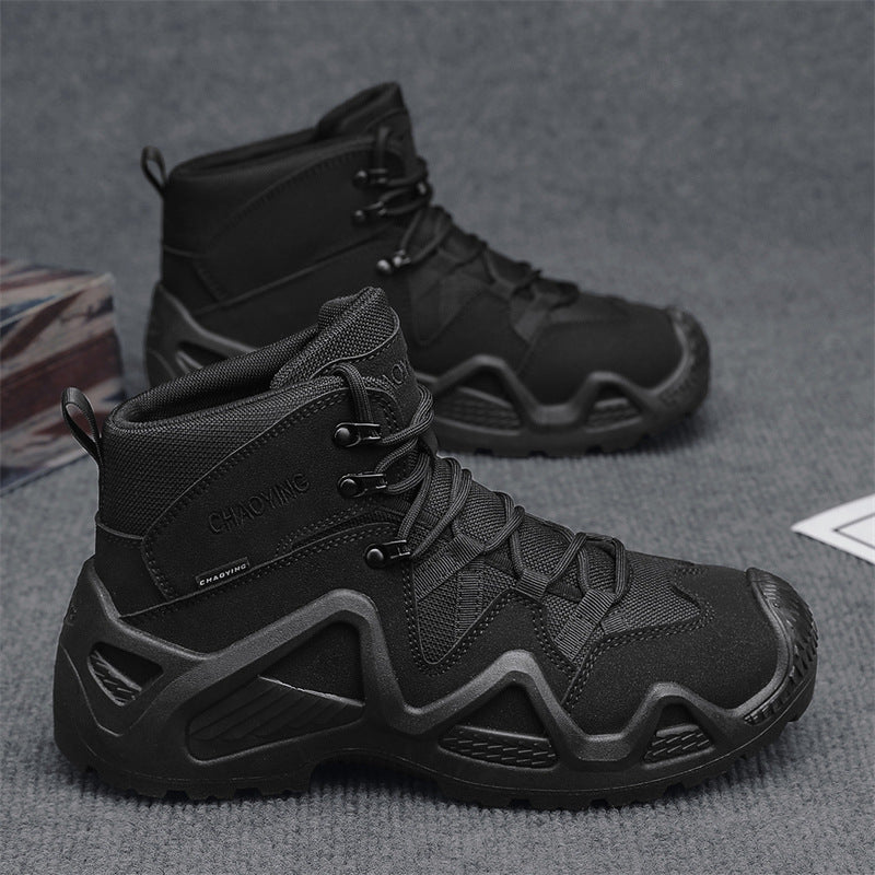 High-top Tactical Shoes Wear-resistant Desert Boots Outdoor New Combat Boots Black - D&A