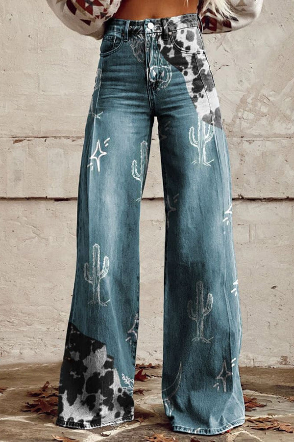 Hot Selling Plus Size Women's Casual Pants Thin Imitation Jeans F - D&A