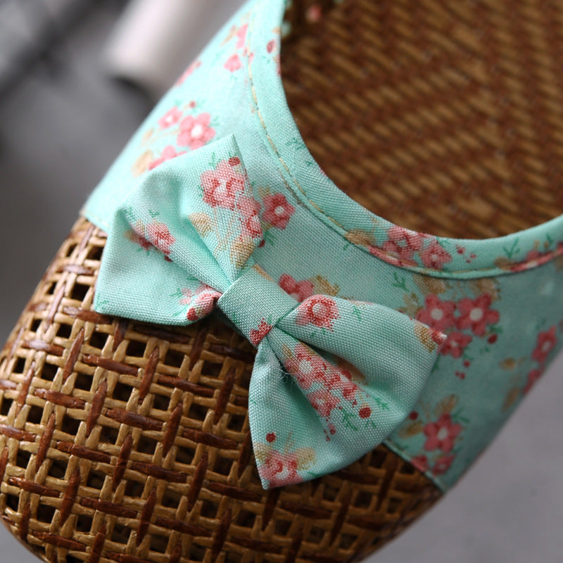 Indoor Non-slip Thick-soled Floor Linen Slippers - D&A