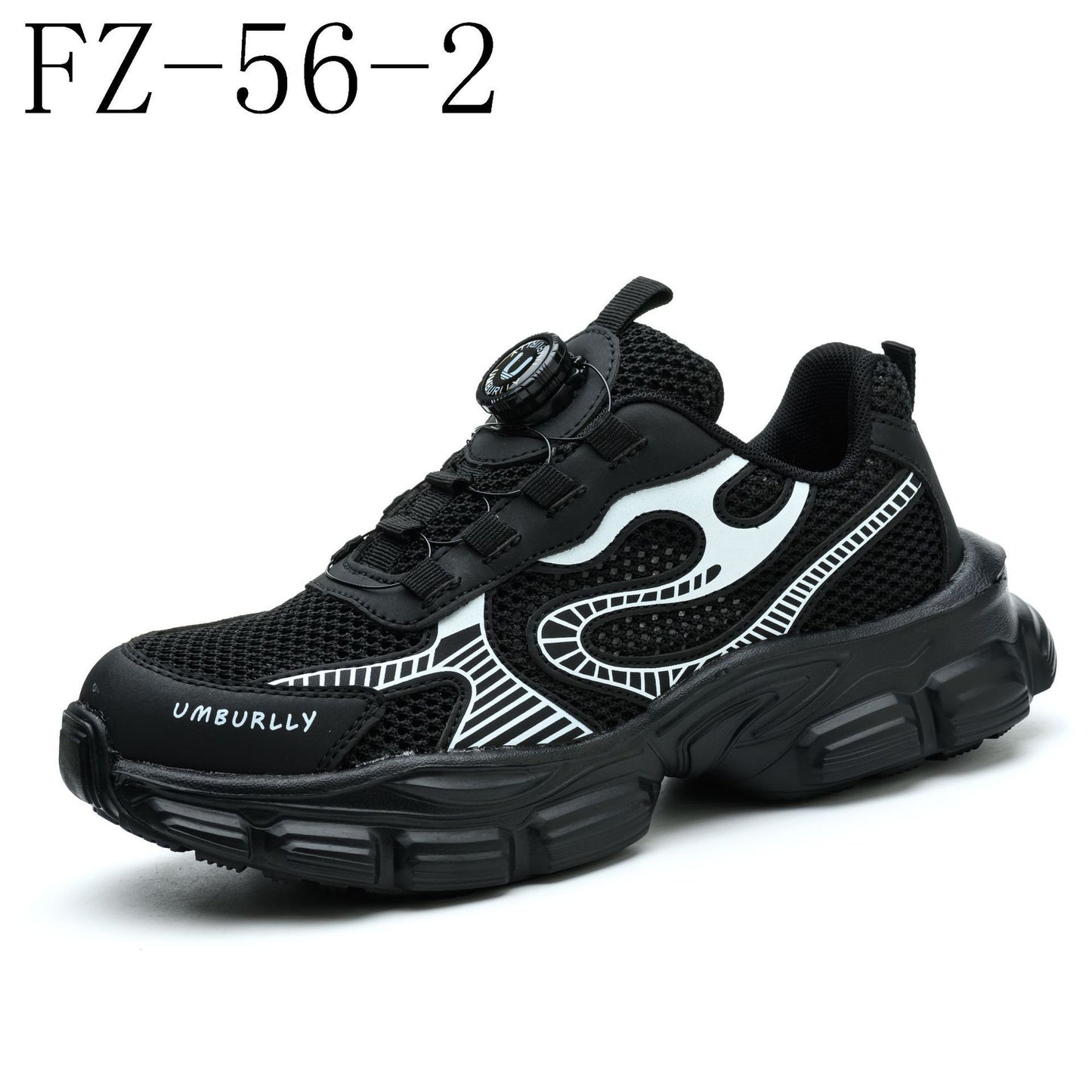 Women's Work Shoes Flying Woven Work Shoes Attack Shield And Anti-stab Black - D&A