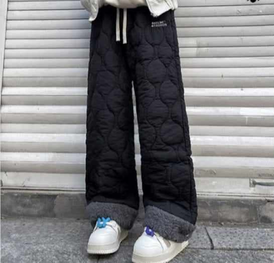 Winter Cotton-padded Waterproof Patchwork Lambskin Cotton Pants - D&A